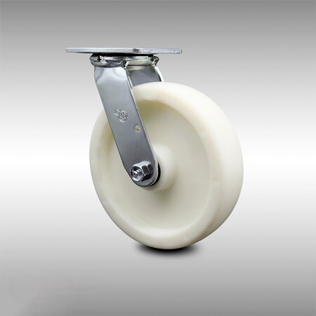 Service Caster 8 Inch Stainless Steel Nylon Wheel Swivel Caster with Ball Bearing SCC SCC-SS30S820-NYB